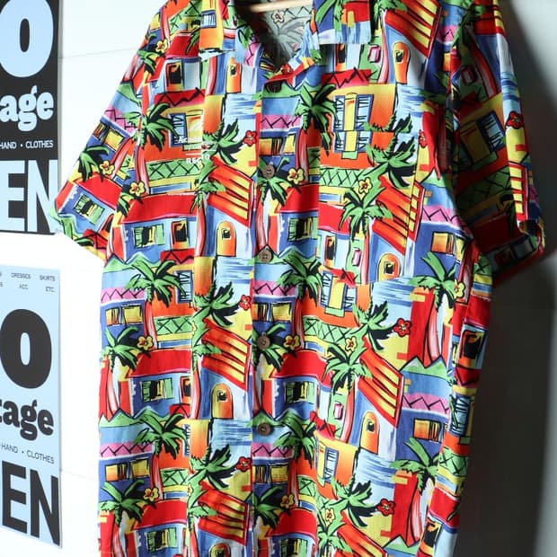 (M-XL) 투칸댄스 반팔셔츠 남방 90S 년대 USA-H34064