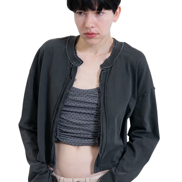 [F]퍼버즈 26ss Front Lock 롱 슬리스브리스 티/그레이