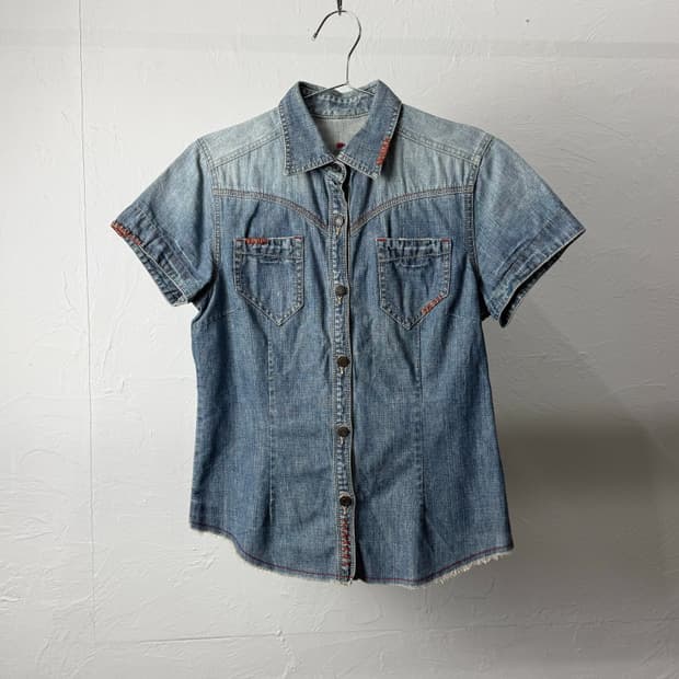 Gree nlnout 데님 반팔 셔츠