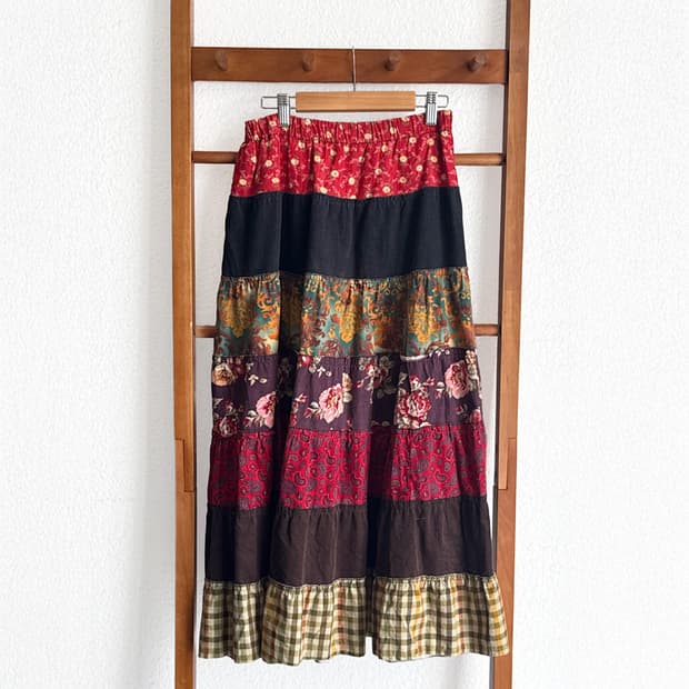 숲속 공방 패치워크 플라워 스커트