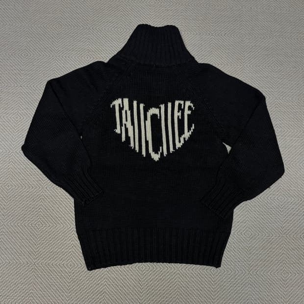 Cheetah 블랙 코위찬 니트집업