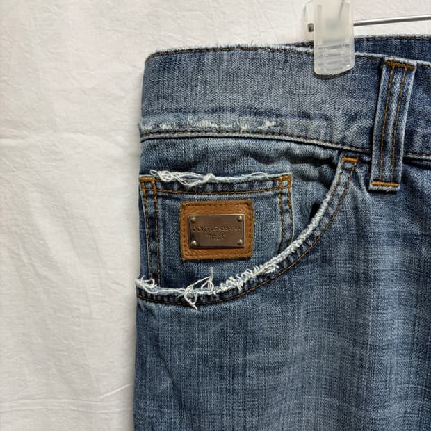 돌체앤가바나 14라인 전면 플레이트 디스트로이드 데님