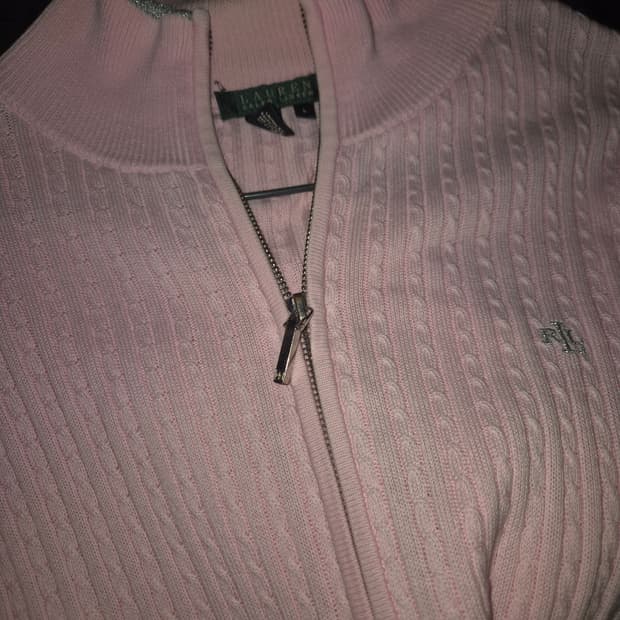 Polo Ralph Lauren 딸기우유 니트 집업 가디건 L