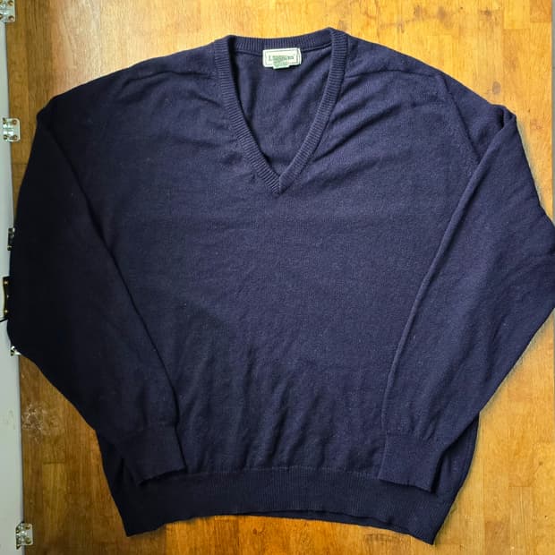 L.L.Bean 엘엘빈 램스울 브이넥 니트 Made In Scotland