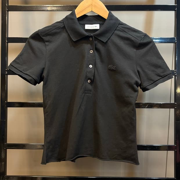 [38] 라코스테 (Lacoste) 블랙 슬림핏 카라 반팔 티셔츠 3.5