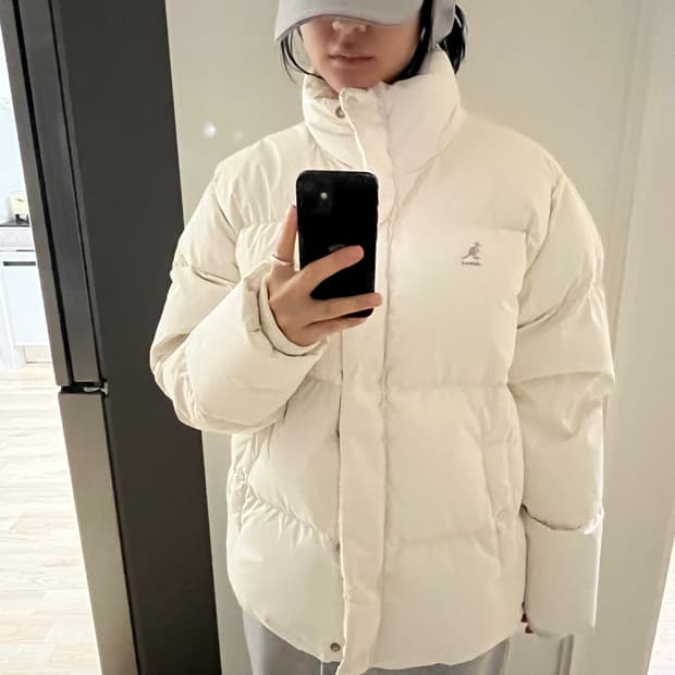 캉골 화이트 패딩 M