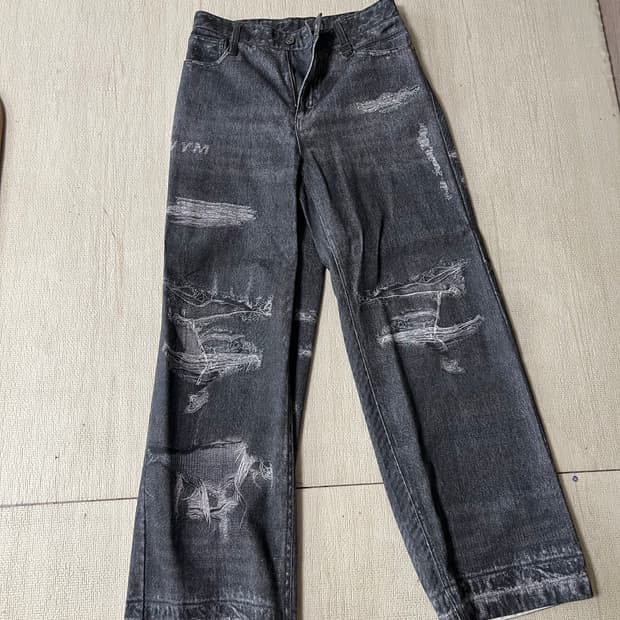 우영미 디지털 프린팅 와이드 데님판매합니다