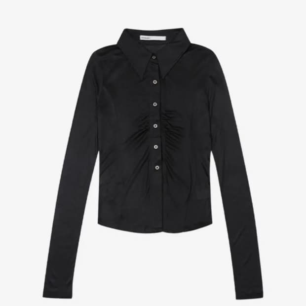 보헤미안서울 셔링 셔츠 차콜