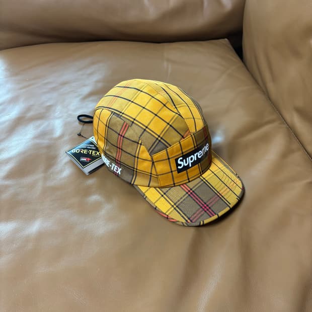 슈프림 캠프캡 모자 박스로고 고어텍스 체크