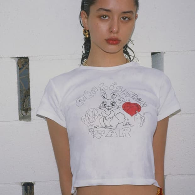 리얼리제이션 버니 티셔츠 크롭티 레드 xs