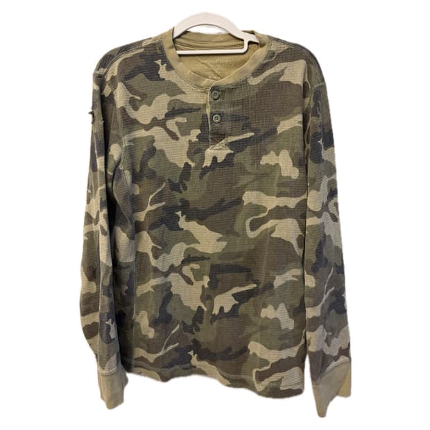 Camo Waffle Knit Long-Sleeve