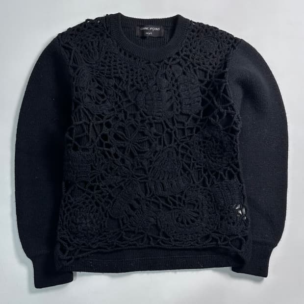 1987-1988AW 꼼데가르송 옴므플러스 시스루 울 니트