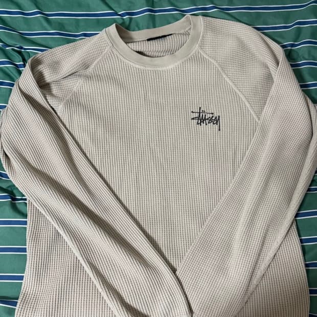 스투시 래글런 써멀 롱슬리브 크루 본