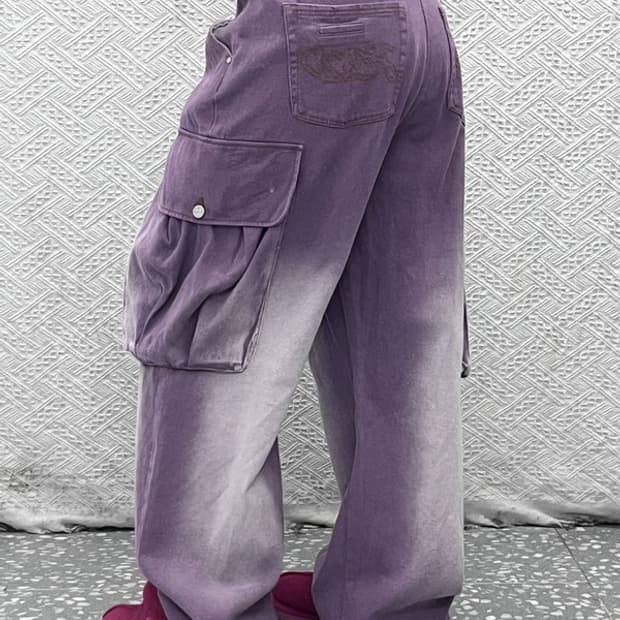 HOODHOOD 빈티지워싱 빅포켓 카고팬츠 33인치 C06233