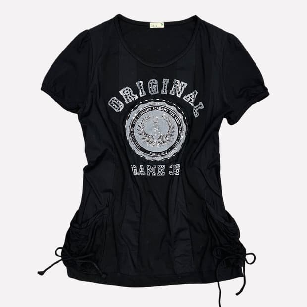 shirring pocket patch t-shirt