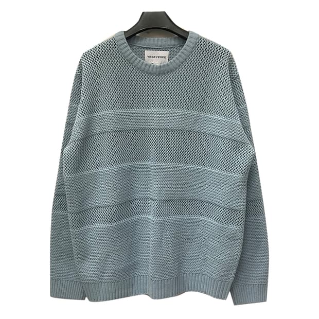 예스아이씨 스카이블루 Net 크루넥 니트 L