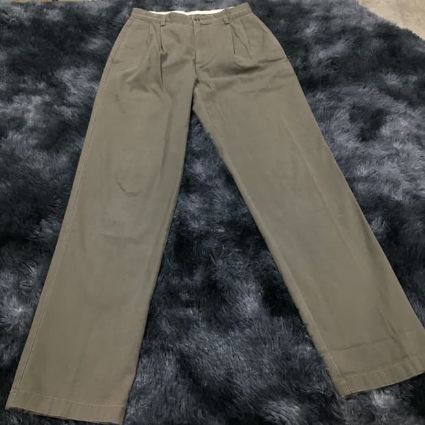 투티/0146 폴로 치노 브라운 핀턱 면바지