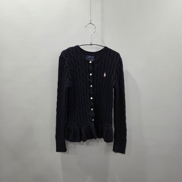 폴로랄프로렌 여아 케이블 니트 셔링 가디건 네이비 M/8/10