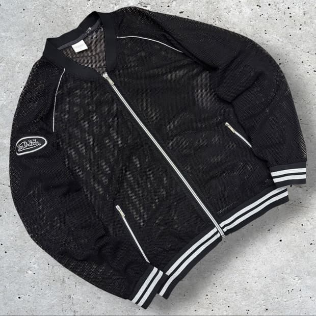 [90] Von Dutch 본더치 블랙 메쉬 집업 자켓 D533