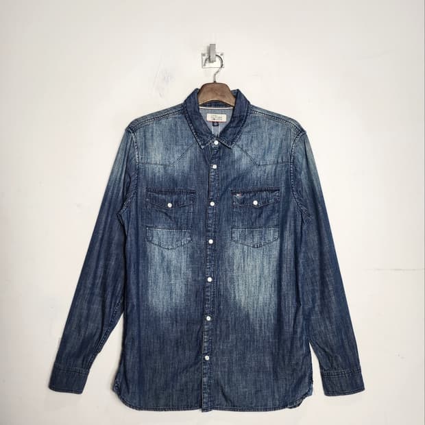 XL 타미힐피거 데님 웨스턴 셔츠