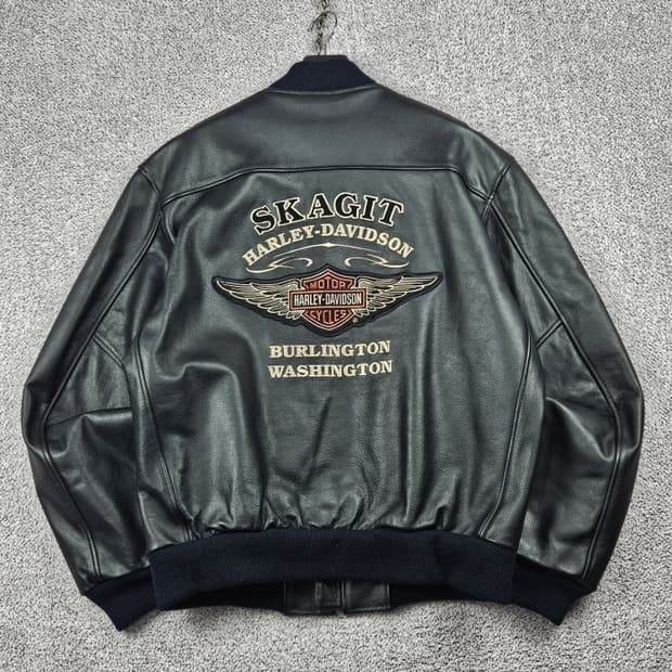 할리데이비슨 스캐짓 벌링턴 워싱턴 자수로고 가죽자켓 (M) / 10184