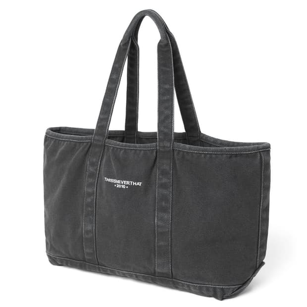 Washed Canvas Tote Bag Charcoal