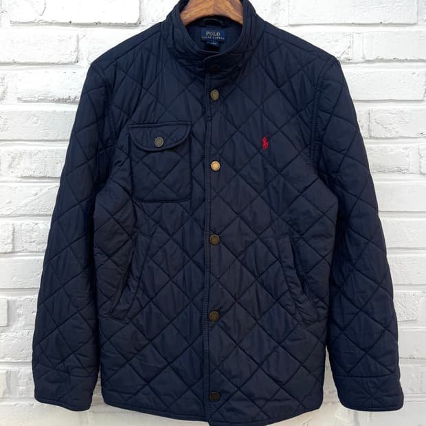 폴로 네이비 레드포니 경량패딩