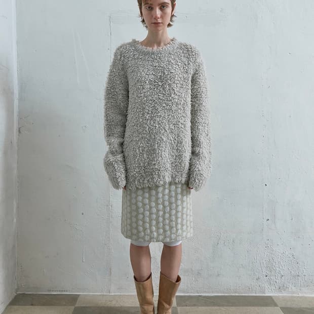 낫띵에브리띵 PEBBLE JACQUARD MIDI SKIRT