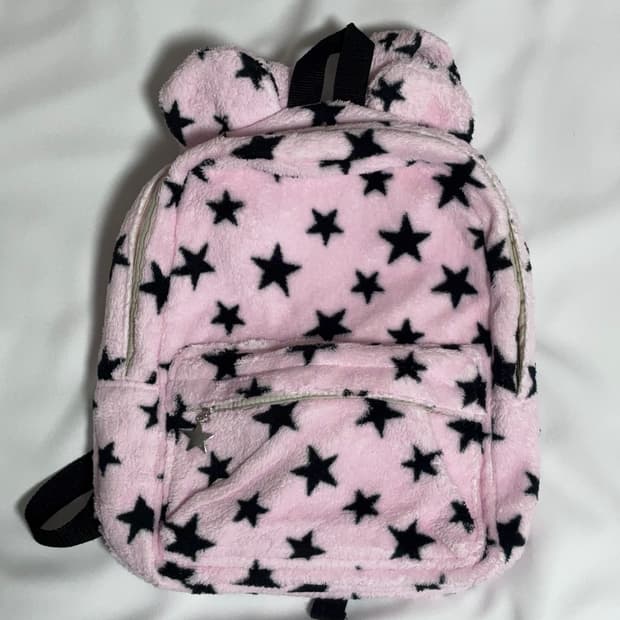 곰돌이귀 별패턴 보송보송 쿠마미미 백팩