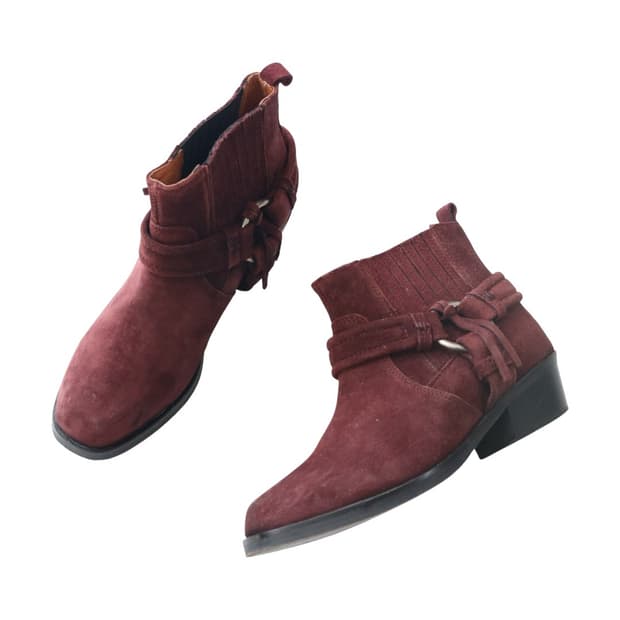 디젤 하네스 디테일 스웨이드 앵클 부츠