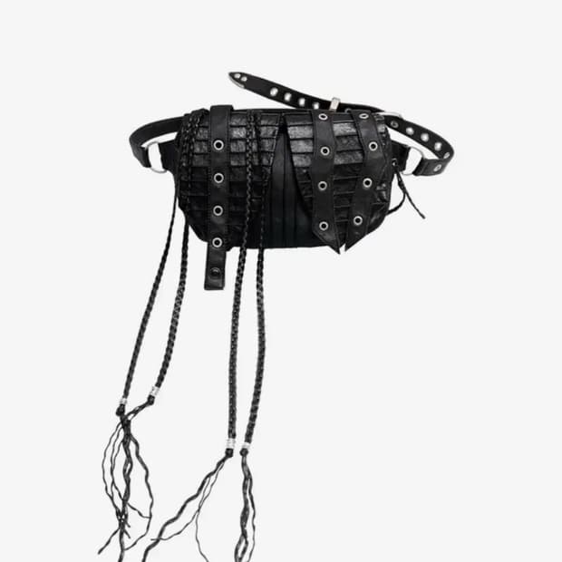 kimyo 키묘 젬 스터드 미니벨트백 블랙