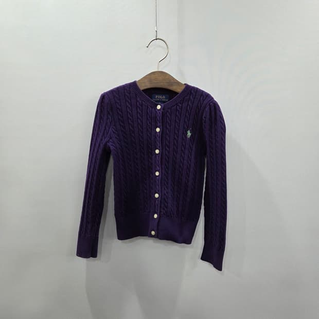 폴로랄프로렌 여아 케이블니트 가디건 퍼플 6