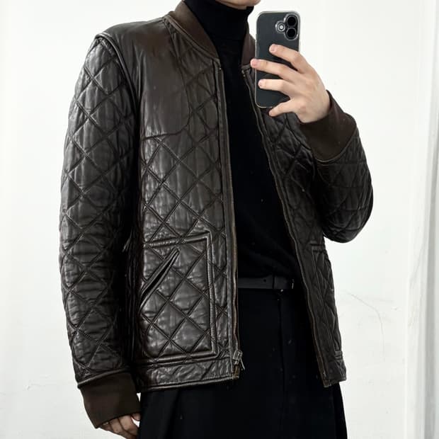 구찌 아카이브 리버시블 천연가죽 퀼티드 자켓