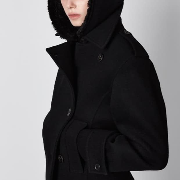 이안조 울 후디 피코드 블랙코트 