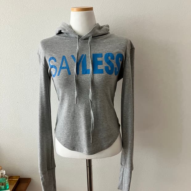 sayless 세이레스 회색 후드티 딱붙핏