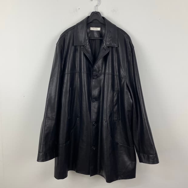 서피스에디션 레더 가죽 코트 자켓 L