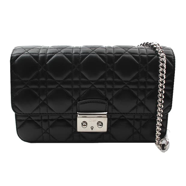 디올 블랙 램스킨 까나쥬 은장 미니 크로스백