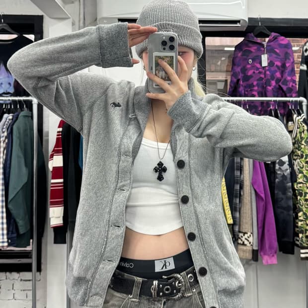 아베크롬비 버튼 가디건