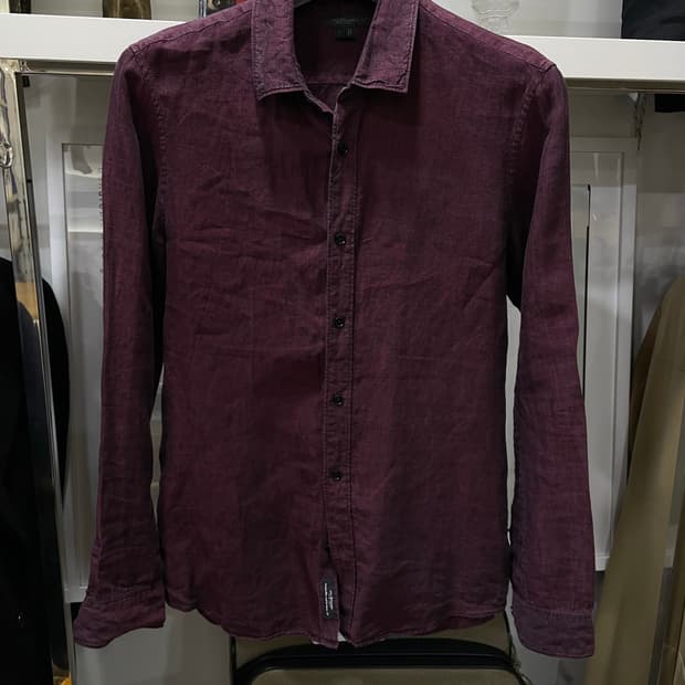 질스튜어트/딥버건디 린넨셔츠(S)