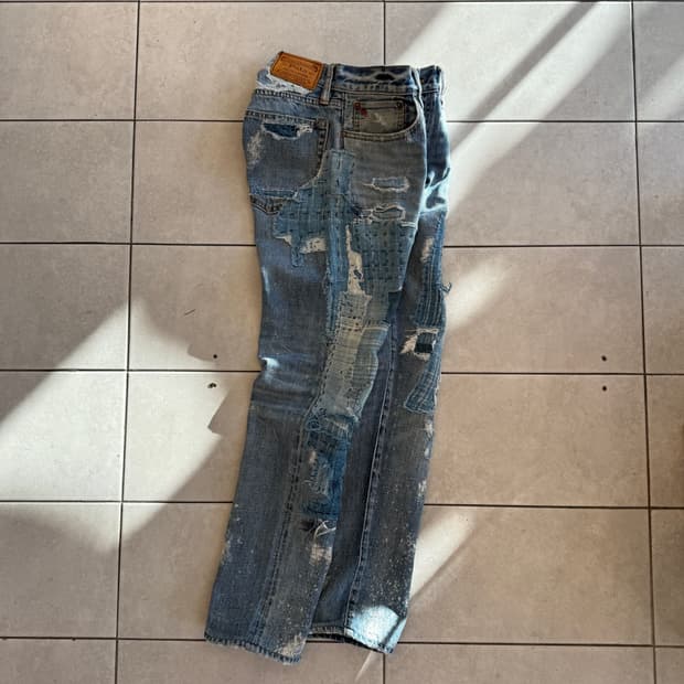 폴로 랄프로렌 패치워크 데님 팬츠