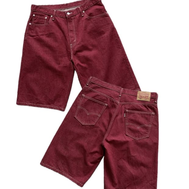 리바이스 569 버뮤다 데님팬츠 딥레드 반바지