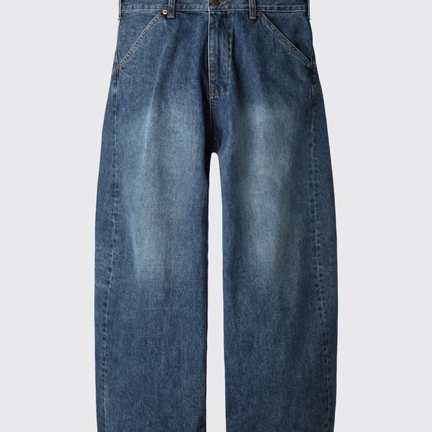 [2]해칭룸 와이드 커브진 워시브 블루 새상품