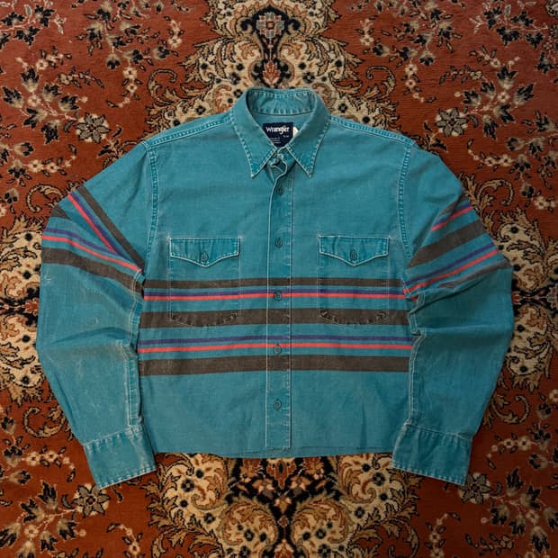 랭글러 USA 멀티 스트라이프 웨스턴 셔츠 (XL)
