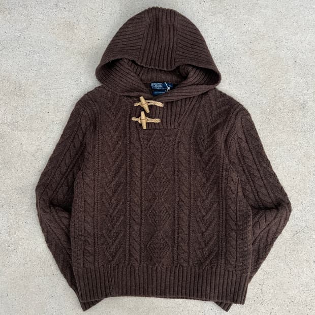 폴로 랄프로렌 더플 후드 니트