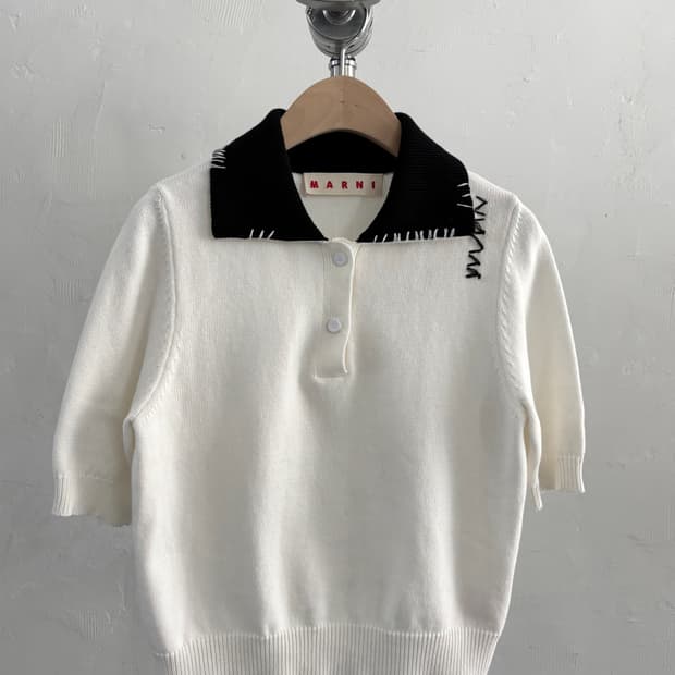Marni 마르니 화이트 반팔 니트