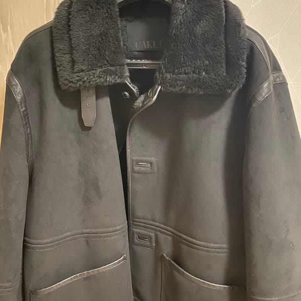 누아클레 NUAKLE m 시어링 스웨이드 무스탕 맨 블랙 002 사이즈