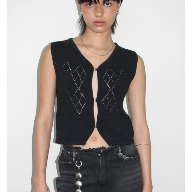 (새상품) Millo women 밀로우먼 Knit Vest [Black]