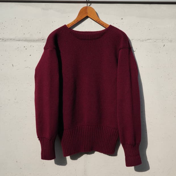 50s Levine bors 와이드 립 와인 스웨터