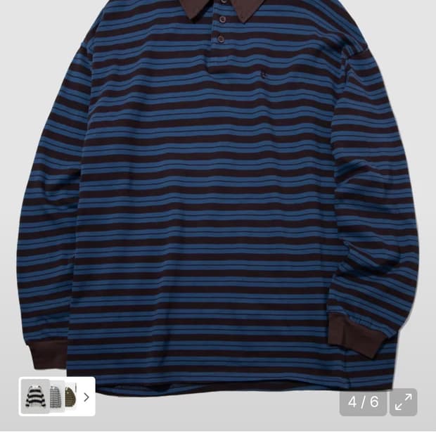 플레이스 스튜디오 스트라이프 롱슬리브 블루