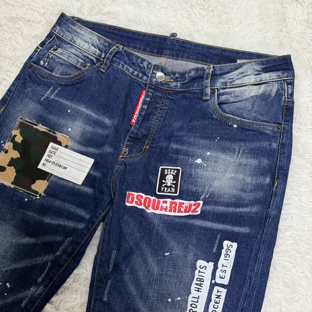 디스퀘어드2 데미지 페인팅 남성 청바지 52/36